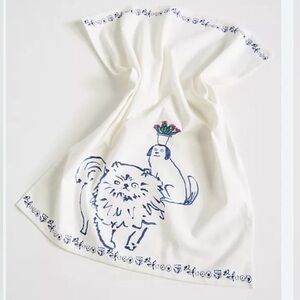 Anthropologie NWT Adriana Kitchen Towel Dog and Cat